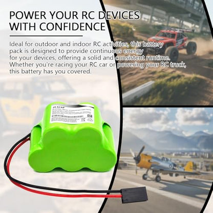 (4-Pack) 6V 1500mAh Ni-MH Receiver Battery with Hitec Connector - color: (4-Pack) 6V 1500mAh 2/3A Trapezoid