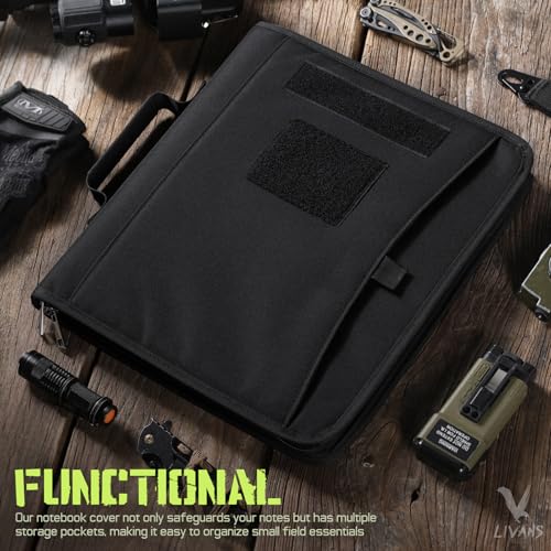 Livans Portfolio Padfolio Binder with Detachable 3-Ring Planner & A4 Paper - color: Black