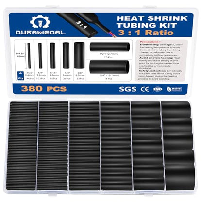 380Pcs Heat Shrink Tubing Kit 3:1 Ratio Adhesive Lined