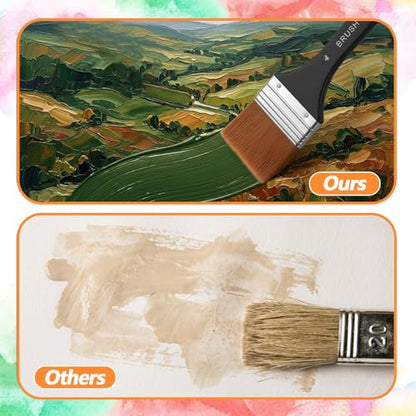 4pcs Flat Paint Brushes for Acrylic Painting, Wide Paint Brushes for Oil Painting, Applying Gesso, Varnish, Watercolor