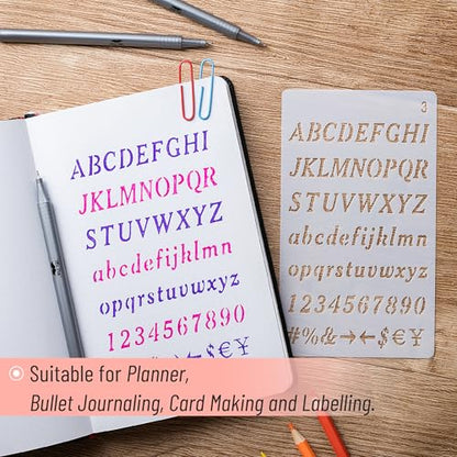 Mr. Pen- Letter Stencils, 4x7 Inch, 12 Pack - style: Letter Stencils