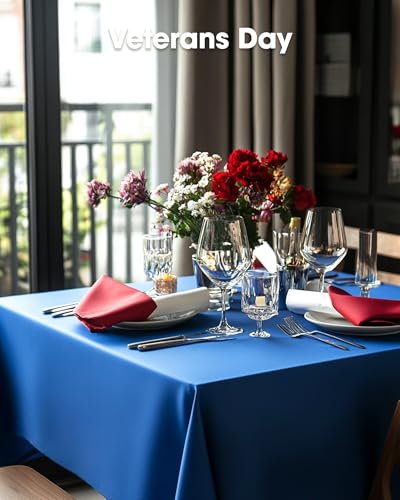 Pureegg Plastic Table Cloth Disposable 6 Pack, 54 x 108 Inch, Blue - color: Blue, size: 54" X 108" Rectangle