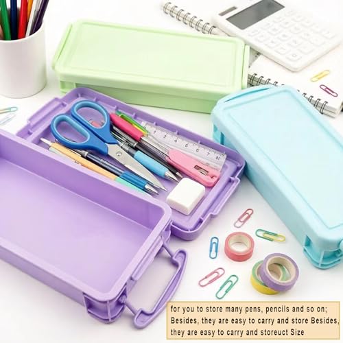 3PCS Brushes Storage Box Paint Brush Drawing Pen Container with Buckle Design Organizers Drawing Tools Storage Box