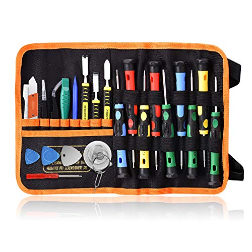 25pcs Electronics Repair Tool Kit, GangZhiBao Precision Screwdriver Set Magnetic for Fix Apple iPhone,Cell Phone,Smart Watch,Computer,PC,Tablet,iPad,Camera,Xbox,PS4 Pry Open Replace Screen Battery