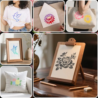 60Pcs Flower Stencils for Painting, Reusable Floral Template - style: Flower B