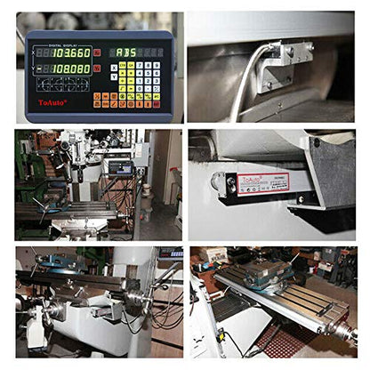 FASTTOBUY 3 Axis Digital Readout 4"+20"+40" DRO Display 5um Precision Linear Scale Encoder 100mm+500mm+1000mm for CNC Wire Milling Cutting Machine - size: 100mm+500mm+1000mm（4"+20"+40"）