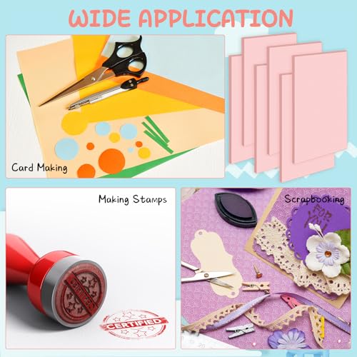 Frienda 40 Pcs Rubber Carving Blocks Linoleum Block 4"x6", Pink - color: Pink