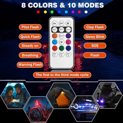 6PCS Wireless LED Lights for Car, Remote Control RGB Lights for Bike Trucks - size: 6PCS (Standard 2LEDs)