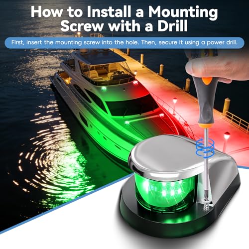 Boat Light, Lights for Boat, Navigation Lights, Red Green LED 12V 2 Pack - style: Red-Green Combo