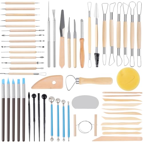 SHENOMAD 57PCS Clay Tools Kit Sculpting Pottery Modeling Ceramics Tools Set
