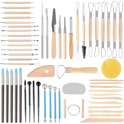 SHENOMAD 57PCS Clay Tools Kit Sculpting Pottery Modeling Ceramics Tools Set