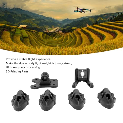 RC FPV Quadcopter Mounting Base Kit, 3D Printed Motor Camera Antenna Mounts for FPV Drone Protection Lightweight Frame Accessorie (Black)