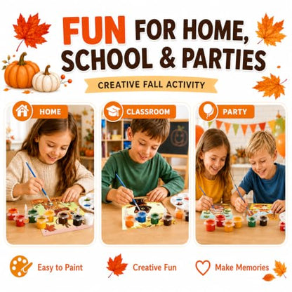 Louise Maelys 12 Pack 5x7 Inch Fall Pre Drawn Canvas to Paint for Kids Art - color: Fall