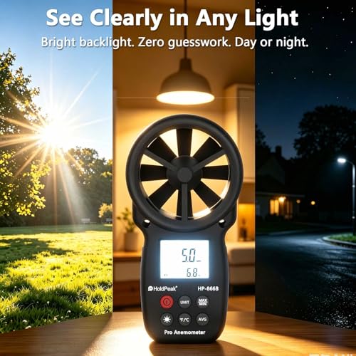 866B Digital Anemometer, Handheld Wind Speed CFM Meter [2 PCS] - color: 866B (2 PCS)