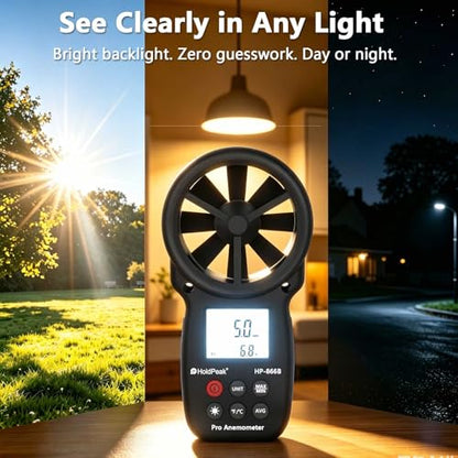 866B Digital Anemometer, Handheld Wind Speed CFM Meter [2 PCS] - color: 866B (2 PCS)