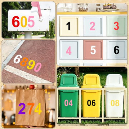 5Inch Number Stencils,10Pcs Plastic Reusable Washable Curb Stencil Kit - size: 5 INCH