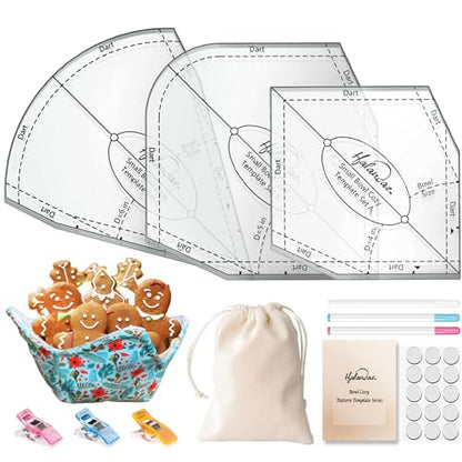 3Pcs 8/10/12”Acrylic Bowl Cozy Pattern Templates for Sewing