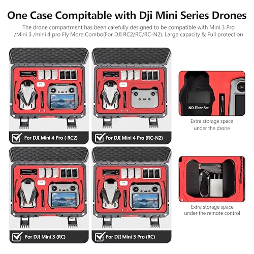 STARTRC Mini 4 Pro Case,Dual Layer Hard Case for DJI Mini 3 for Skyrover X1 - color: Grey-Dual Layer