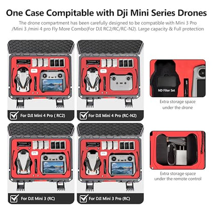 STARTRC Mini 4 Pro Case,Dual Layer Hard Case for DJI Mini 3 for Skyrover X1 - color: Grey-Dual Layer
