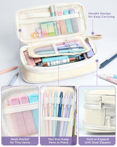 Four Candies 36PCS Mechanical Pencil Set with 624 Lead Refills (Cream) - color: Cream