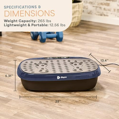 Lifepro HexaPlate Lite Compact Vibration Plate with Magnetic Acupoints - color: Blue