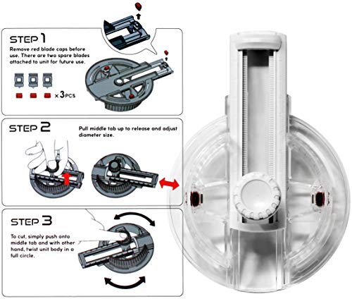 VViViD Circut Rotating Transparent Lightweight Paper Cutter Including Self-Healing Ruled and Gridded Cutting Board