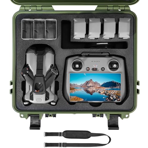 FPVtosky Hard Case for DJI Mini 5 Pro/Fly More Combo/Plus, Waterproof Carrying Case for Mavic Mini5 Pro RC 2 Accessories,Green [ CASE ONLY ] - color: Green