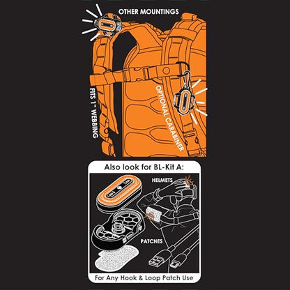 HAZARD 4 Beacon Light Kit-B - LED Core - Rechargeable Wireless Strobe Device - Amber Warning Light - Battery Powered - Includes Boot Cover, SG1, Screws/Plugs, Nuts/Plugs, Charge Cable - style: Kit - B