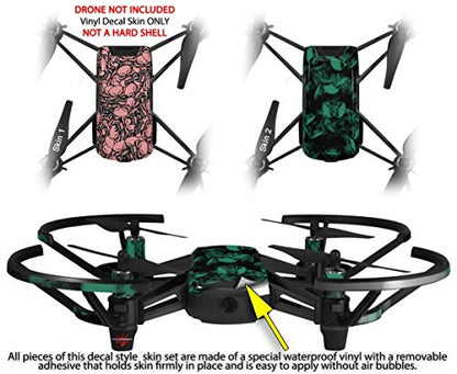 Skin Decal Wrap 2 Pack Compatible with DJI Ryze Tello Scattered Skulls Pink Drone NOT Included