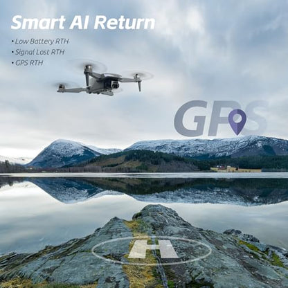 GPS Drone with EIS 4K Camera for Adults , RC Drones with 4.5 inch HD Screen on Controller, Auto Return, 3 Batteries for 90 min Flight Time, 3280 FT Long Control Range Transmission, Circle Fly and Follow Me Mode, Foldable Quadcopter for Beginner, Under 249