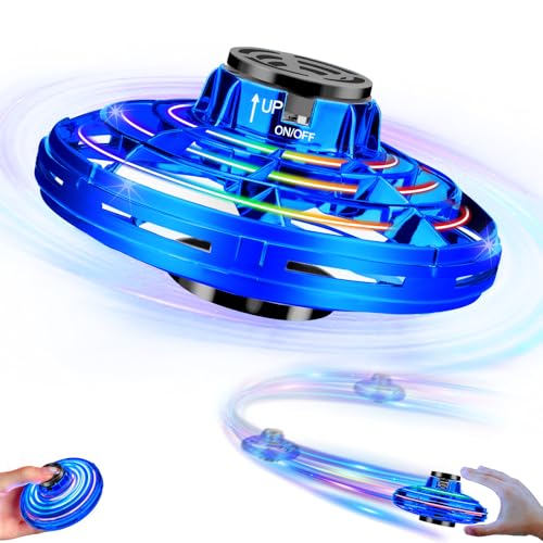 Drone for Kids Flying Toys, 2026 Upgrade LED Fidget Spinner (Navy, Plastic)