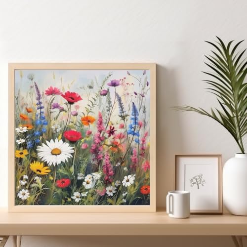 Kalonyth Flowers Framed Paint by Numbers Kit for Adults Beginner 10x10 inch - color: Frame-OP-US15