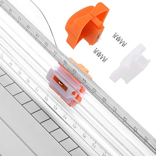 Firbon A4 Paper Cutter, 12 Inch Paper Trimmer with Extened Ruler, White - color: White