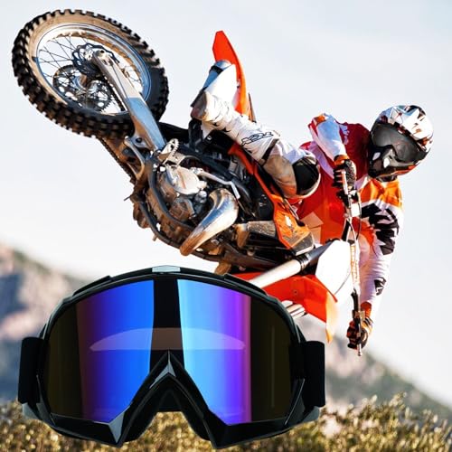 Motorcycle Motocross Goggles for ATV Dirt Bike Riding 2-Pack - color: Color+silver