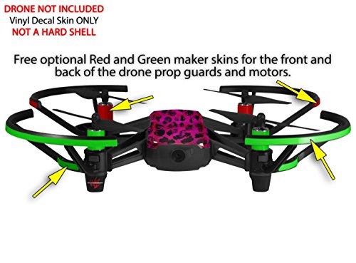 Skin Decal Wrap 2 Pack Compatible with DJI Ryze Tello Pink Distressed Leopard Drone NOT Included