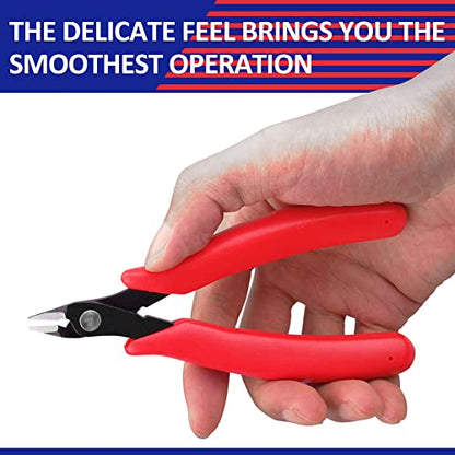 stedi 5.3-inch Model Nipper, with Sharp Double-Edged Blades,Plastic Model Tools,Used for Gundam Plastic Model Repair, Clean Cutting and Precision Cutting, Red - style: Double-edged (Red_for Beginners)