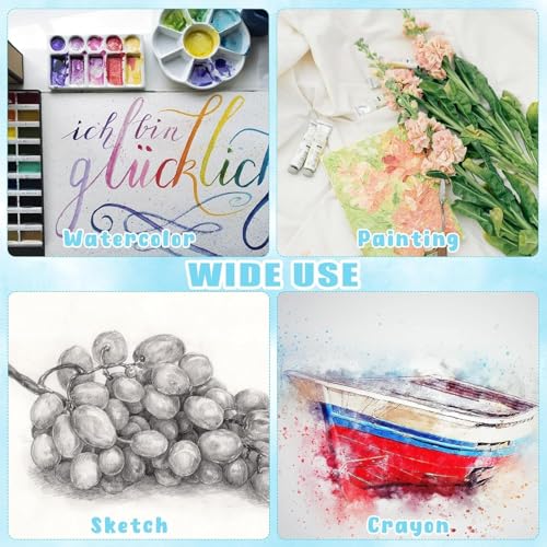 150 Sheets 100% Cotton Watercolor Paper Bulk Cold Press White Paper - size: 150 Sheets