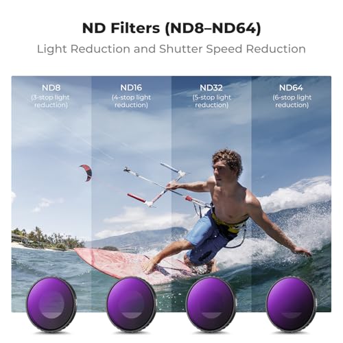 K&F CONCEPT ND Filter Set Compatible with DJI Osmo Nano - style: ND8+ND16+ND32+ND64
