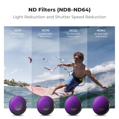 K&F CONCEPT ND Filter Set Compatible with DJI Osmo Nano - style: ND8+ND16+ND32+ND64