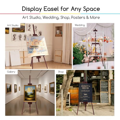 MEEDEN Wooden Easel Stand for Display: Holds Canvas up to 43" Art Easels - color: Deep Walnut