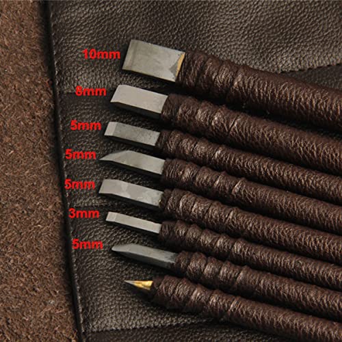 Stone Carving Tool Set Chisel Carving Tool Carving Kit 8pcs Engraving Carve Cutting Blade Chisel Tool Set Tungsten Steel for Soft Stone