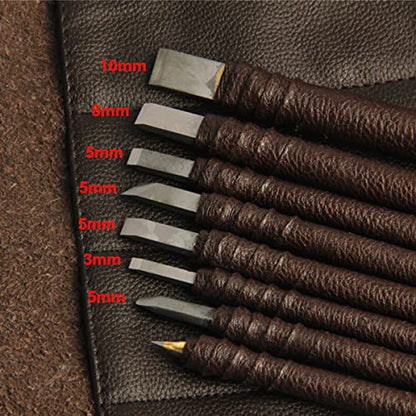 Stone Carving Tool Set Chisel Carving Tool Carving Kit 8pcs Engraving Carve Cutting Blade Chisel Tool Set Tungsten Steel for Soft Stone