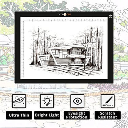 HTVRONT Portable A4 Led Bright Light Pad, Ultra-Thin & Adjustable Light