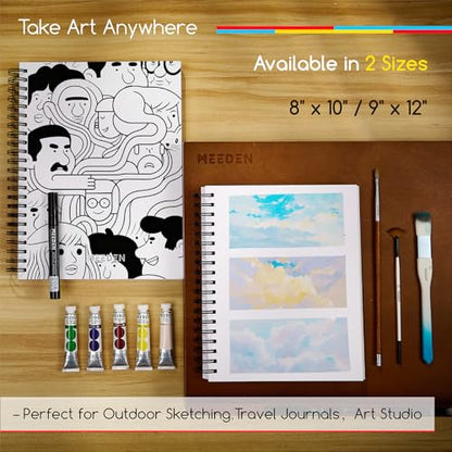 MEEDEN Mixed Media Paper Pad: 9"x12", 112lb/165gsm, 60 Sheets, Spiral Bound