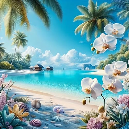 Tropical Beach Diamond Painting Kit for Adults,Gem Art for Beginners - color: KM594-1