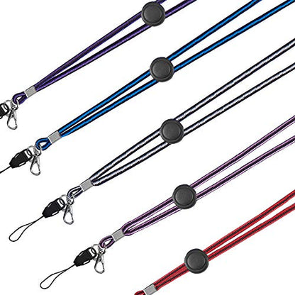 YOUOWO 5Pack Circular Lanyards Adjustable with Vertical ID Badge Holder - color: 5 Adjustable Lanyard With Badge Holder