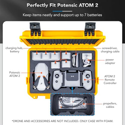 Lykus Titan AM100 Waterproof Hard Case for Potensic Atom 2/3-Axis/SE/LT - color: Yellow