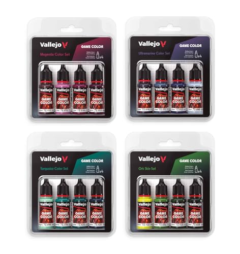 Vallejo - Black Color Set, Game Color, 4 Bottles x 0.6 fl.oz. - style: Black Color Set