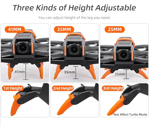 Landing Gear for DJI Avata 2, Adjustable Legs Height Extension Stand Quick Release Bracket for Avata 2 Drone Protection (Gray) - color: Gray