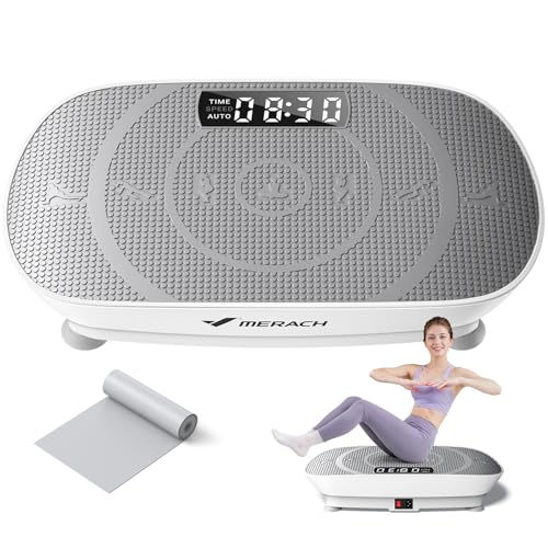 MERACH CV30 Pro Curved Vibration Plate Exercise Machine, Powerful & Quiet - color: Gray